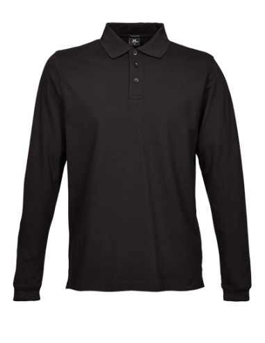 TEE-1406-Mens Luxury Stretch Long Sleeve Polo